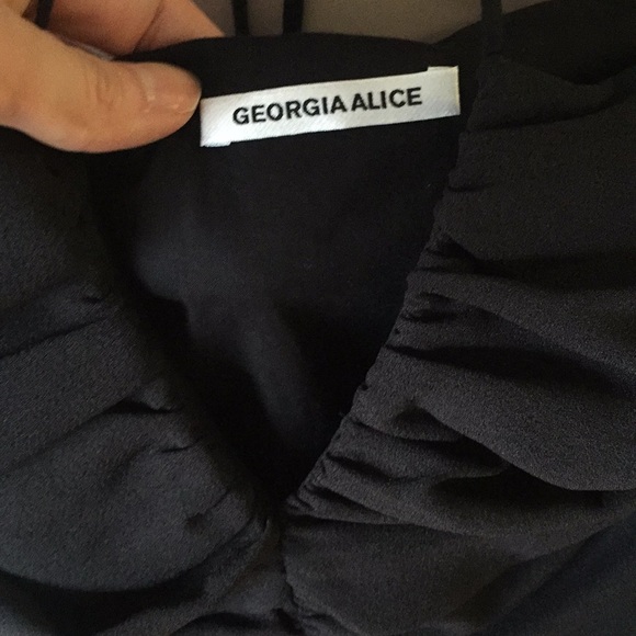 NWT Georgia Alice Black Ruched Mini Dress size 4 - Picture 8 of 8